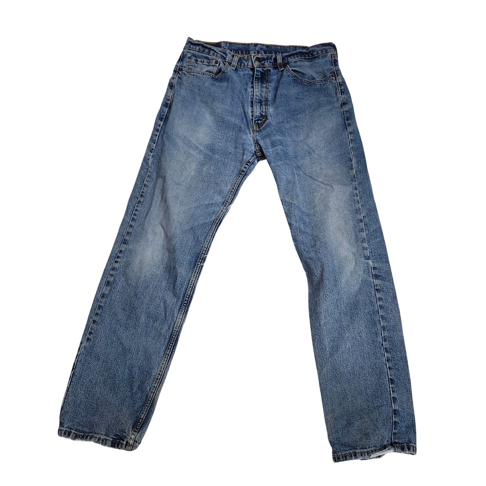 Levis 505 Regular Fit‎ Straight Leg Mens Jeans Medium Wash Blue W36 L32